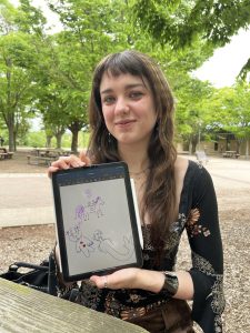 May graduate Allison Terry says doodling helps her concentrate in chemistry class.