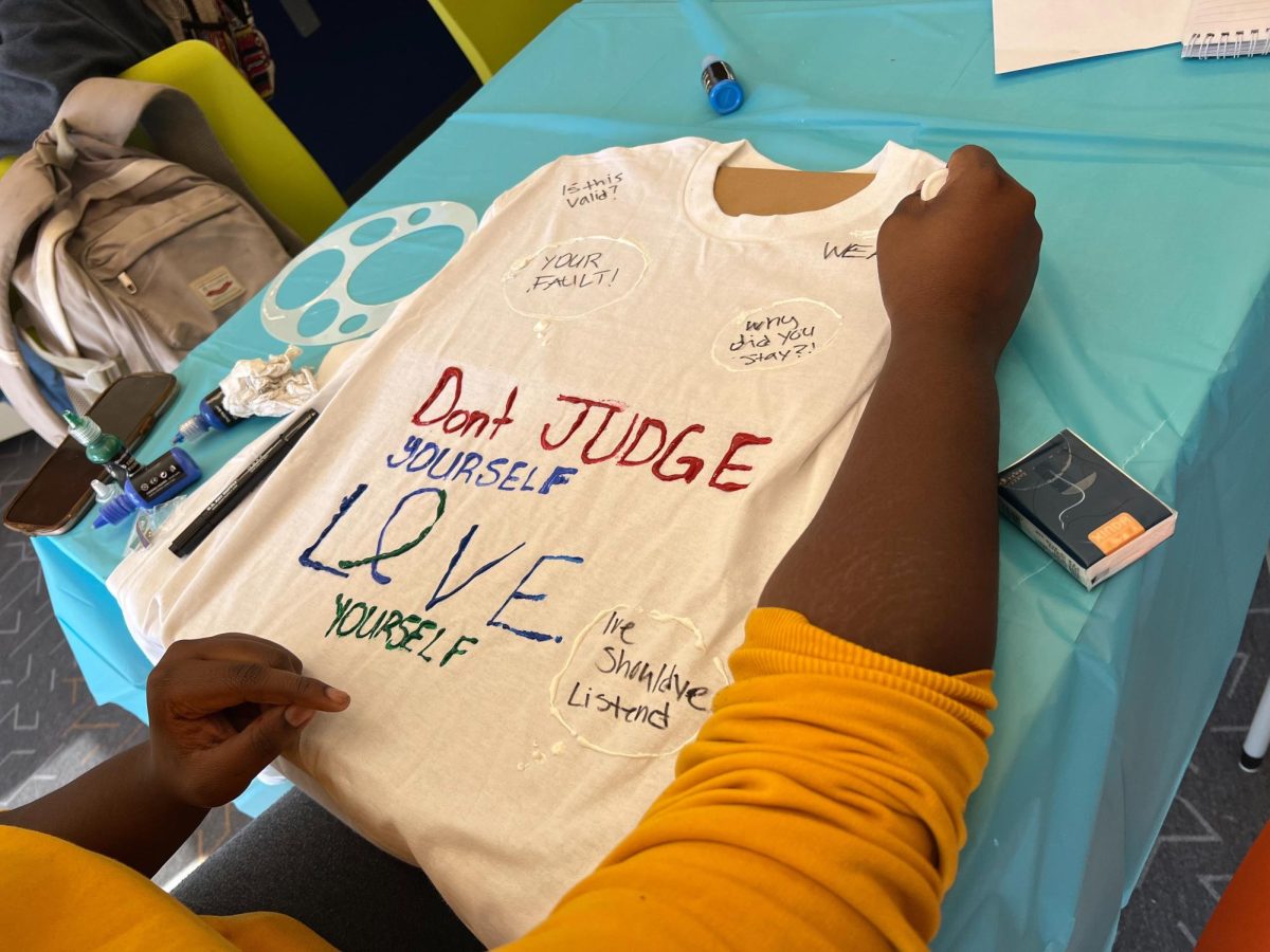 Students designed shirts to that they support victims of sexual assault.