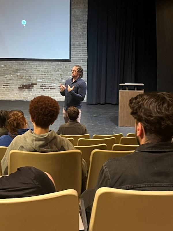 Poet Patti Ross visited AACC to talk about his poems on social inequalities.