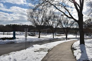 The college uses its own employees to clear snow from roads, sidewalks and parking lots.