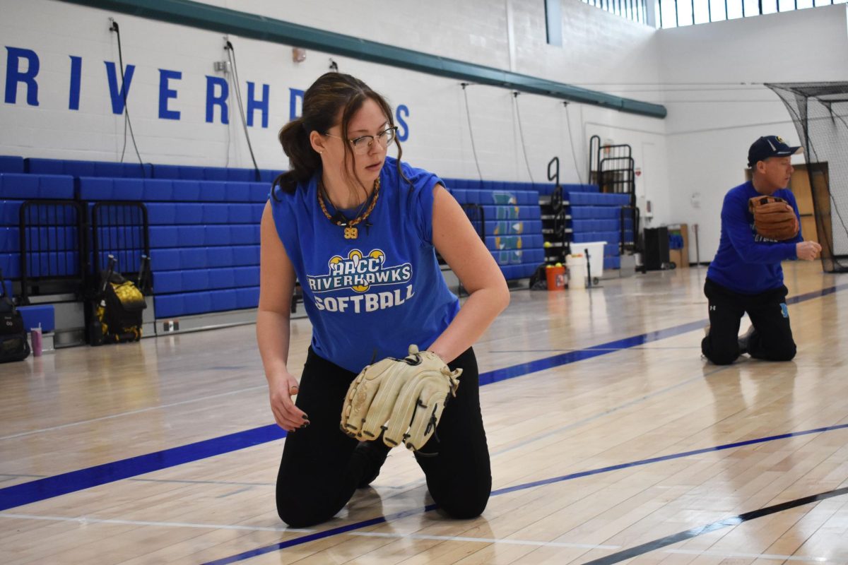 AACC’s baseball and softball teams started practicing this month for their spring season. Shown, assistant softball coach Jayden Buchanan. 