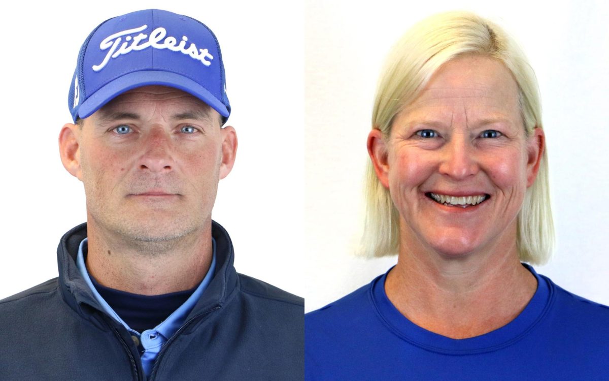 AACC Athletics has two new coaches: women’s golf coach Mike Rice, left, and cross country coach Mandy Jellerichs.