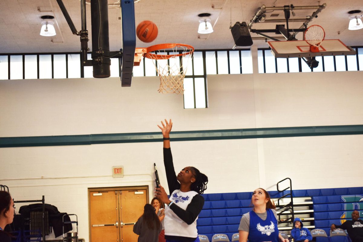 The Riverhawks women’s basketball team changed its status from varsity to club for academic reasons. Shown, forward Aichatta Soumaoro.